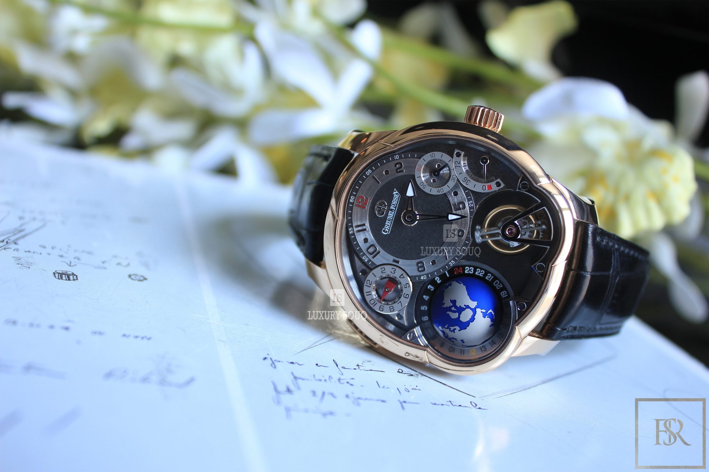 Watch GREUBEL FORSEY GMT Tourbillon Anthracite Dial 43.5MM  for sale For Super Rich