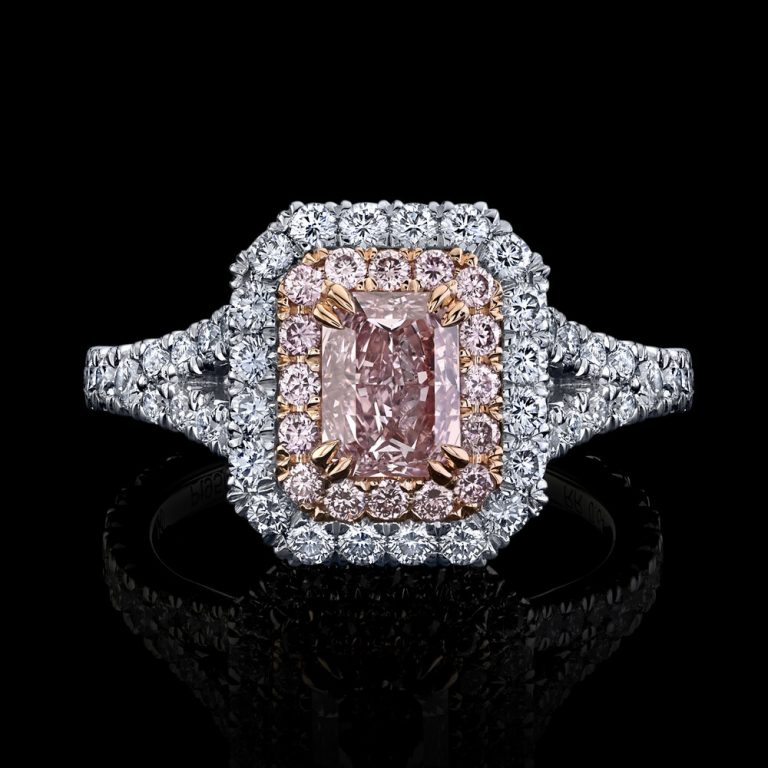 Jewelry, RADIANT FANCY INTENSE PINK DIAMOND RING