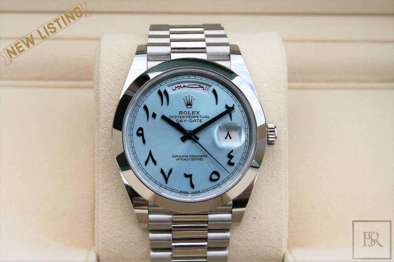 Watch ROLEX Day-date Ice blue Arabic dial for sale For Super Rich