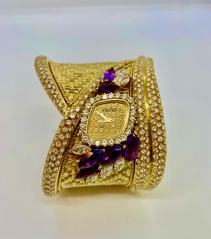 Watch Exquisite Amethyst Bracelet with diamonds - ETOILE Unique for sale For Super Rich