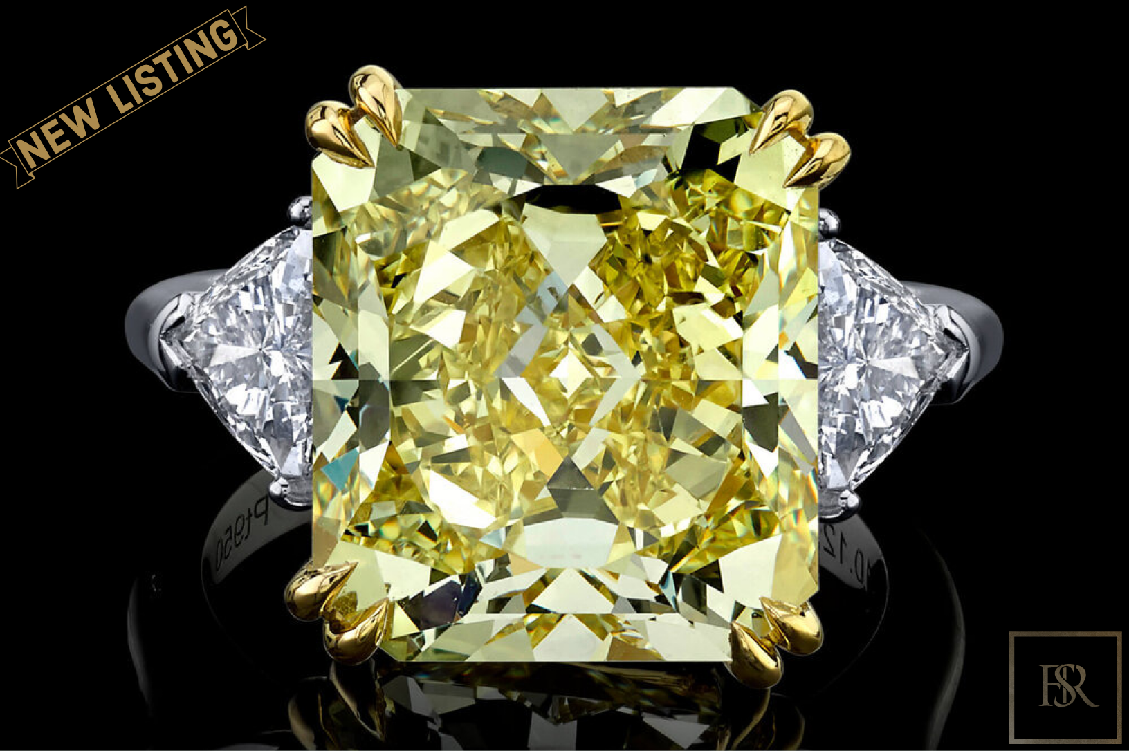 Ring 10.12CT Fancy Intense Yellow Diamond  for sale For Super Rich