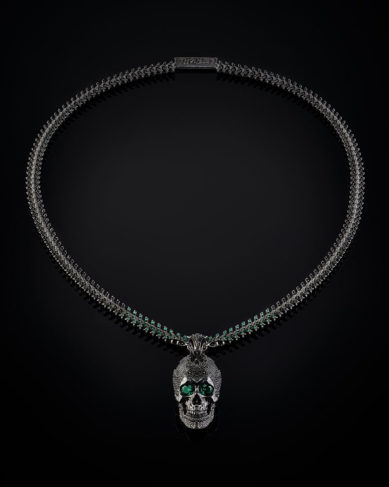 Necklace Vanity Skull Jewelry - LeRiche 0 for sale For Super Rich
