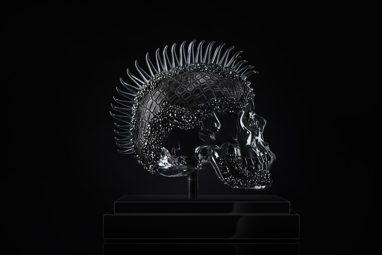 Sculpture Vanity Skull Silver Crocodile - LeRiche United States for sale For Super Rich