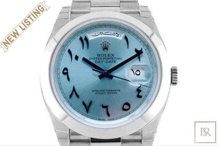 , Rolex Day Date 228206 Ice Blue Arabic Platinum 40mm Platinum Men’s Watch
